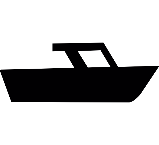 Speed boat side view silhouette