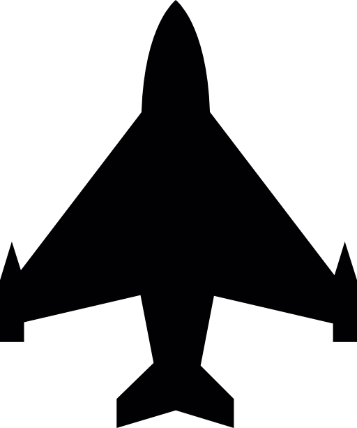 Airplane transport silhouette in black shape