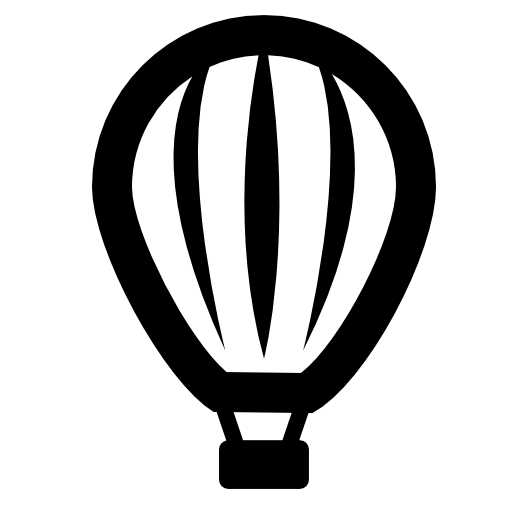 Striped hot air balloon