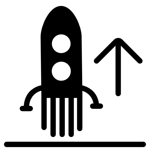 Ascending rocket ship