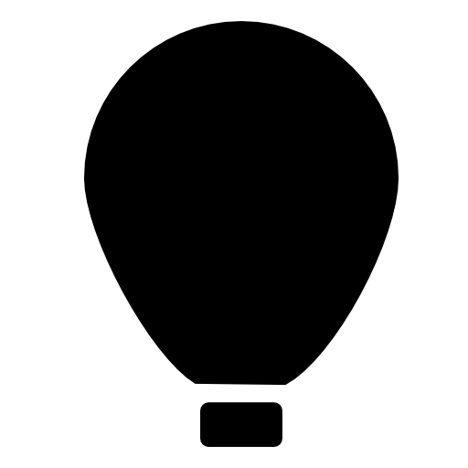 Air balloon transport black silhouette