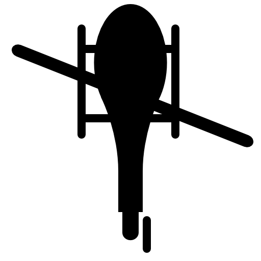 Helicopter bottom view silhouette
