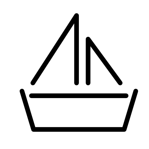 Boat with sails outline