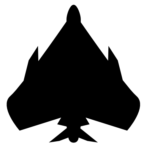 Fighter plane bottom view silhouette