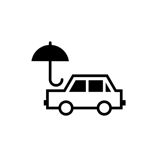 Car with an umbrella