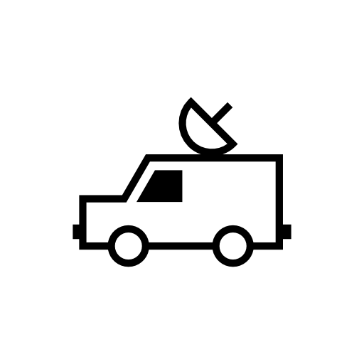 Van side view with an antenna