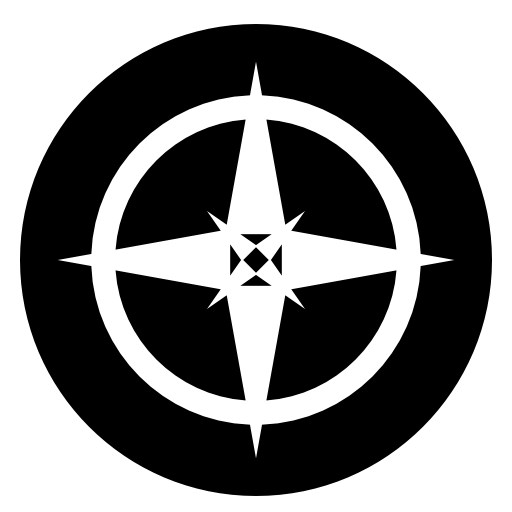 Four pointed star on a round shield