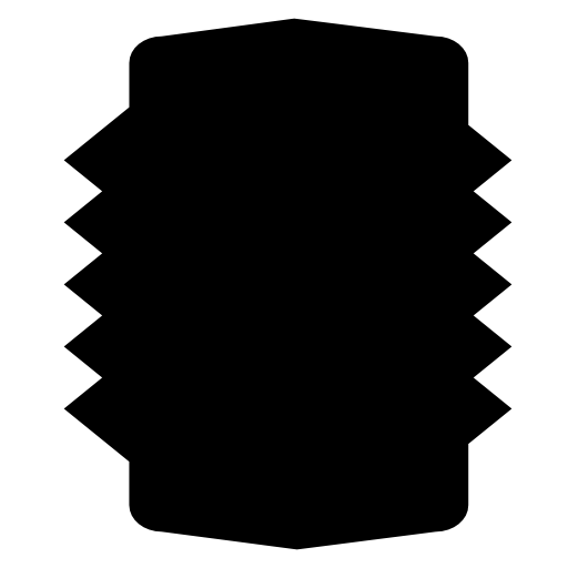 Rectangular shield with jagged sides