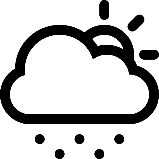 Weather symbol of partial sunny and rainny day