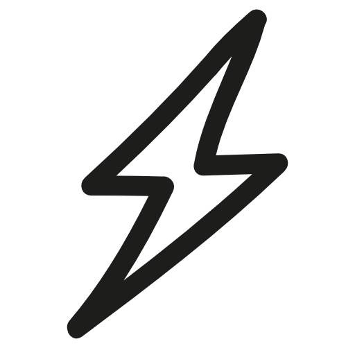 Thunder bolt hand drawn shape outline