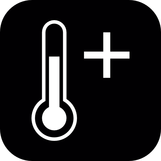 Ascendant temperature symbol for weather inside a rounded square