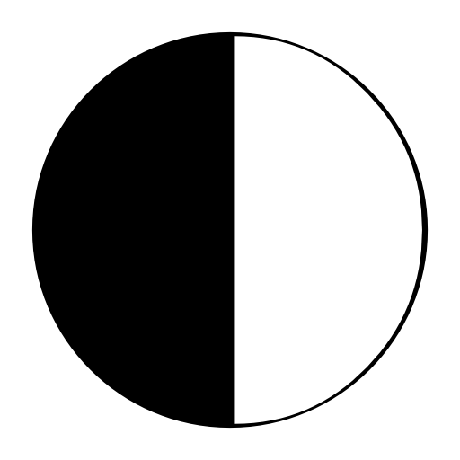 Half moon phase symbol
