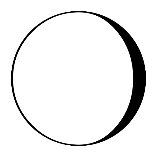 Moon phase symbol with craters