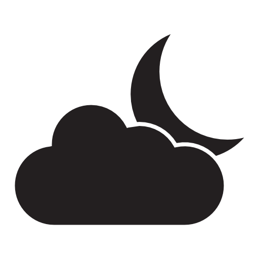 Crescent moon behind dark cloud