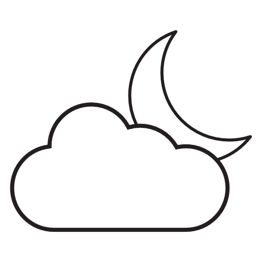 Crescent moon behind a cloud