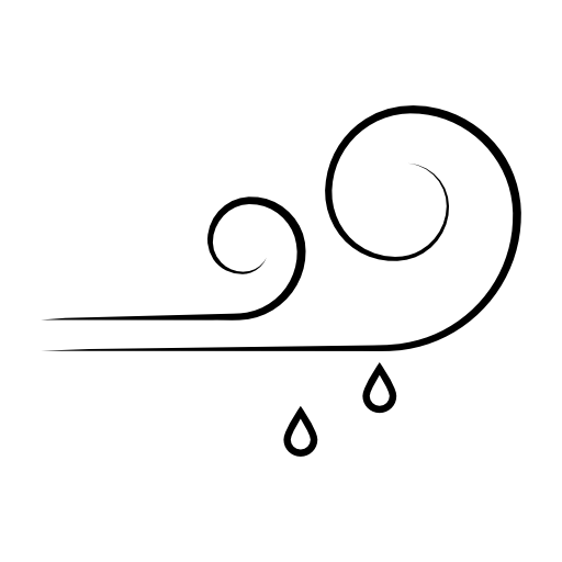 Windy and rainy pronostic symbol of IOS 7 interface