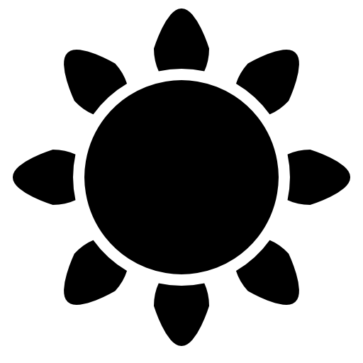Sun with rays silhouette