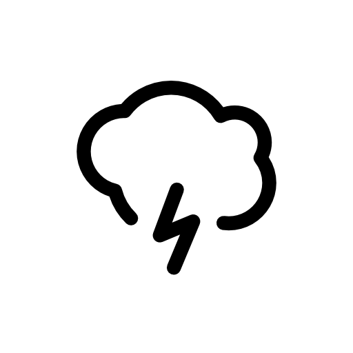Cloud outline with thunderbolt