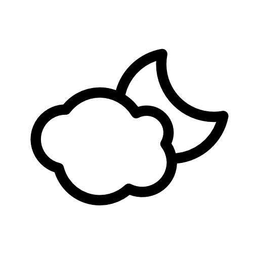 Cloud and crescent moon outline