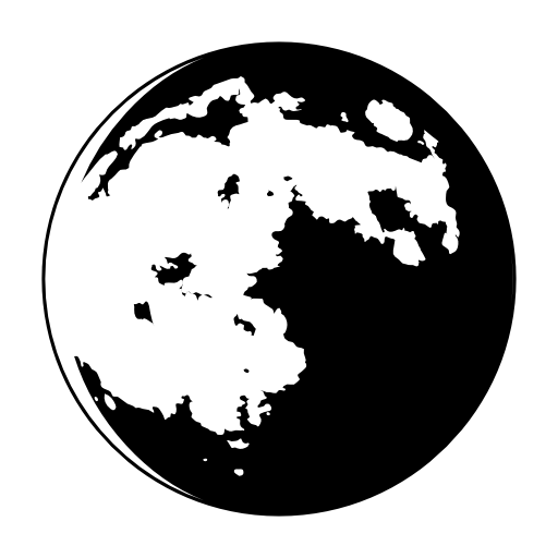 Moon phase symbol with craters