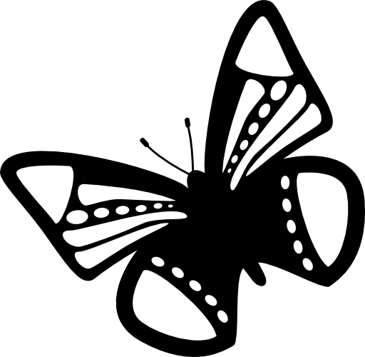 Butterfly design with dots and stripes