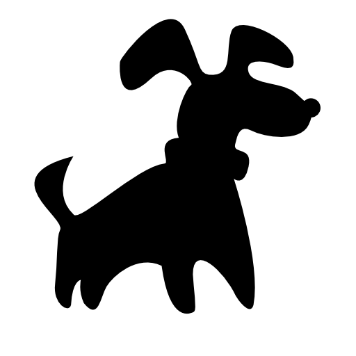 Black small dog silhouette