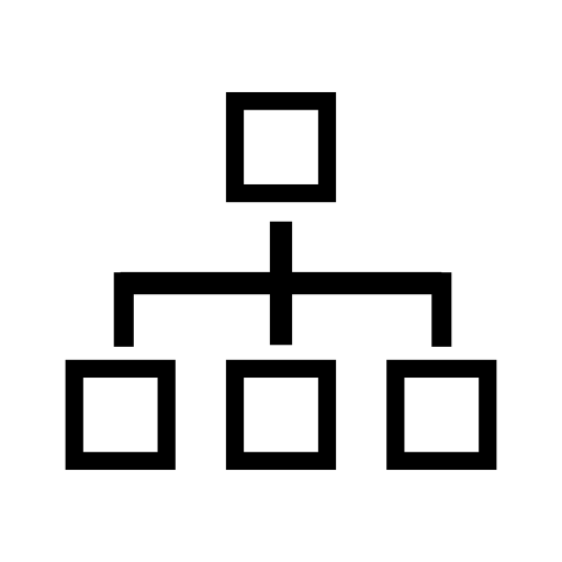 Block scheme of four squares outlines