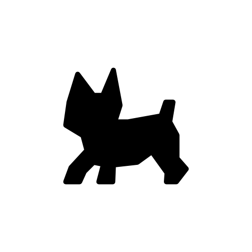 Puppy, black small pet dog shape
