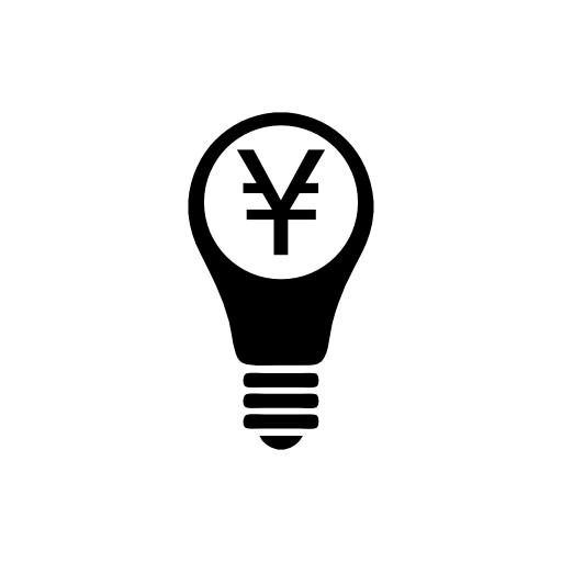 Yen coin inside a light bulb