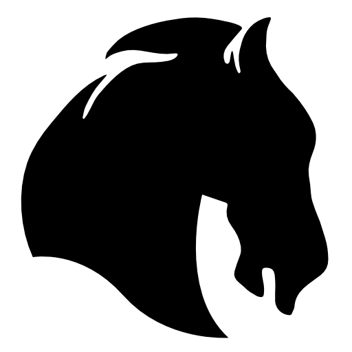 Horse face silhouette right side view variant