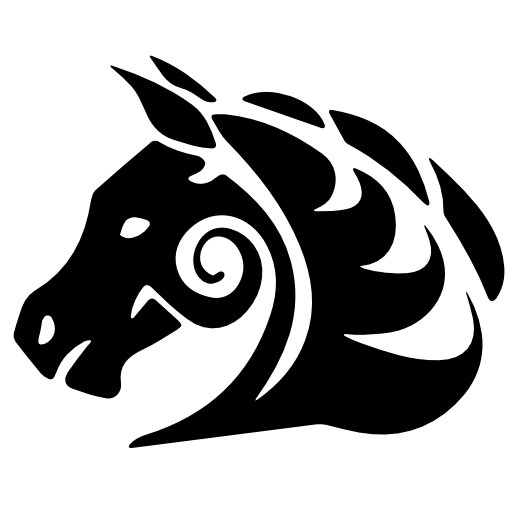 Horse tattoo variant facing the left