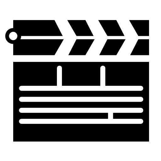 Cinema clapperboard with white details