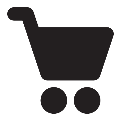 Shopping cart black side silhouette