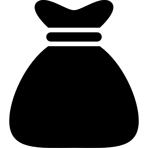 Money bag black shape
