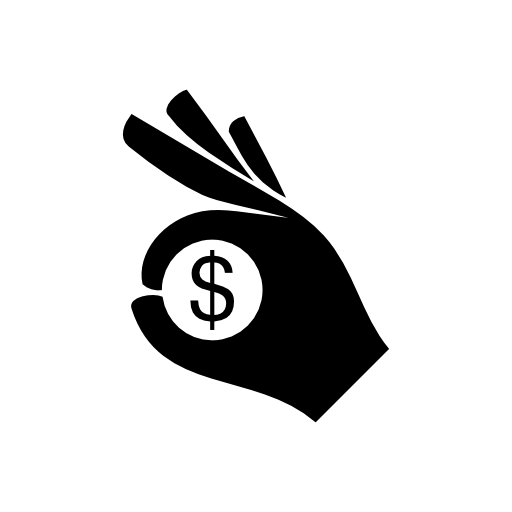 Dollar coin in a hand