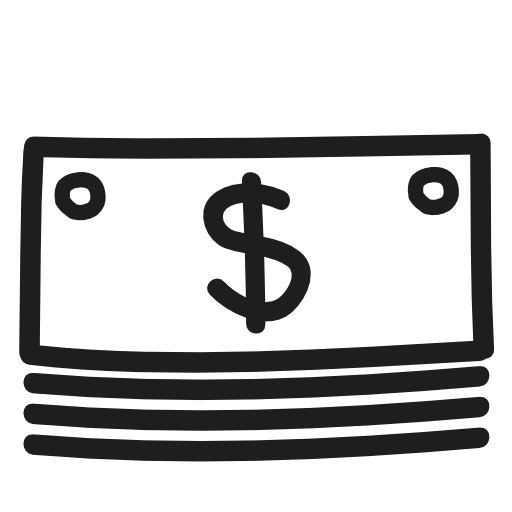 Money stack hand drawn outline