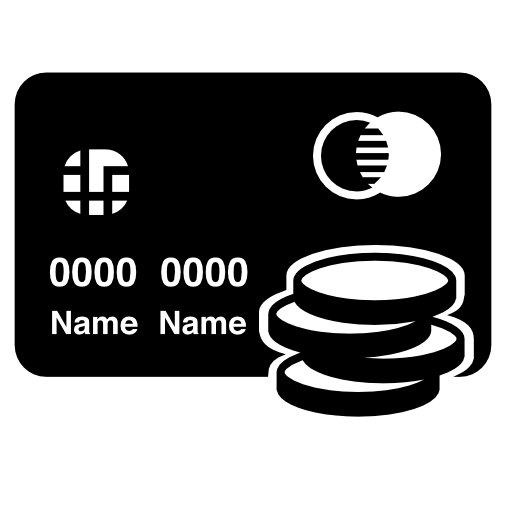 Mastercard credit card with coins