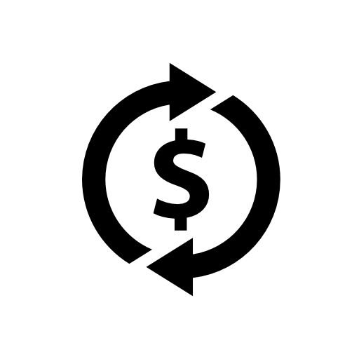 Dollar sign with rotating arrows