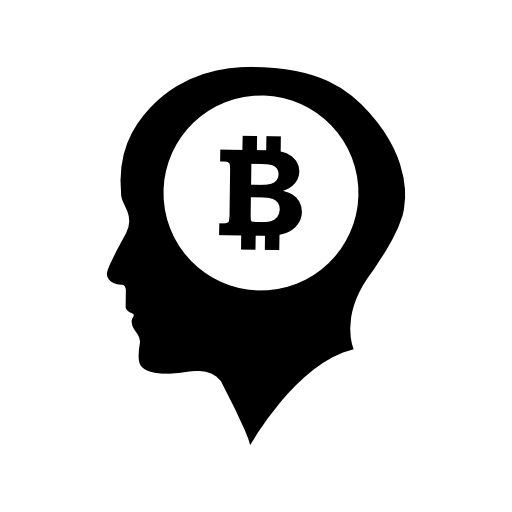 Bitcoin symbol inside head