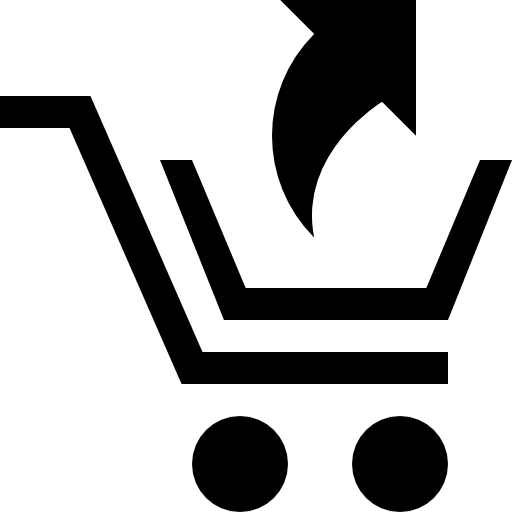 Shopping cart with an up arrow