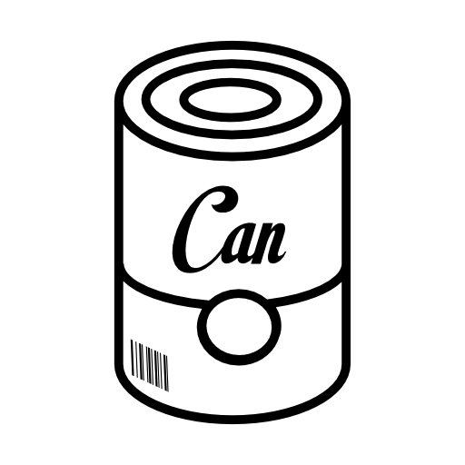 Can of food with barcode