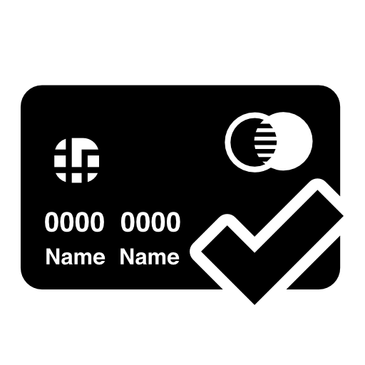 Credit card with check mark