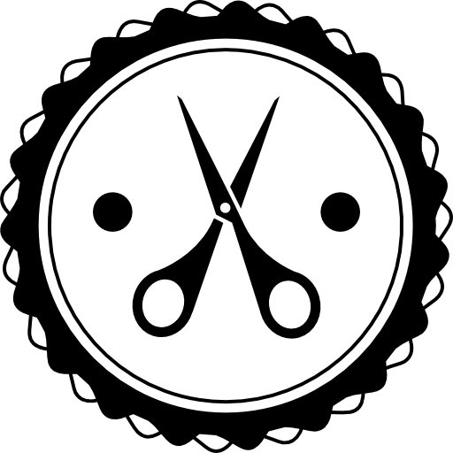 Scissors in a hair salon badge