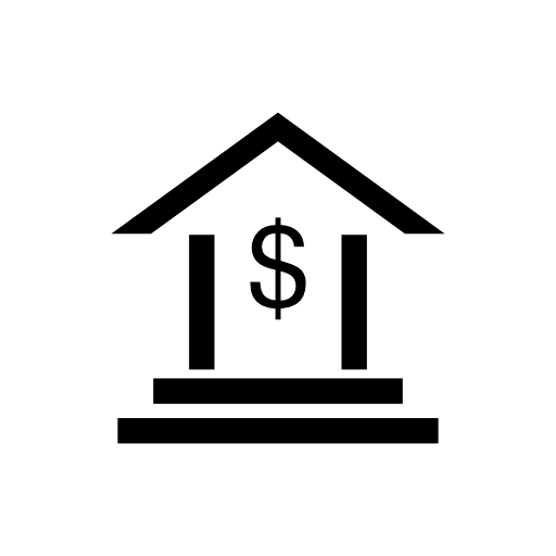 Dollar sign inside the bank