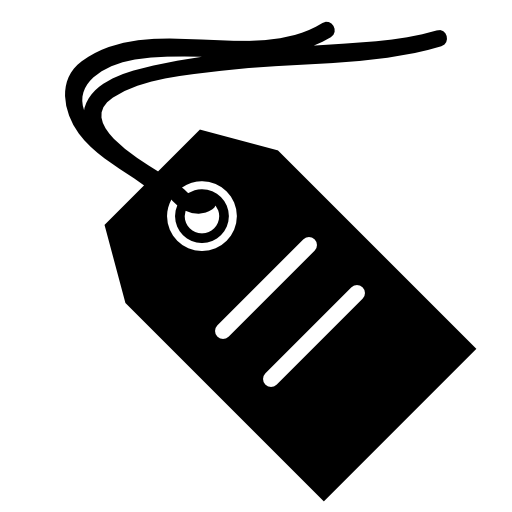 Label tag with white details and string