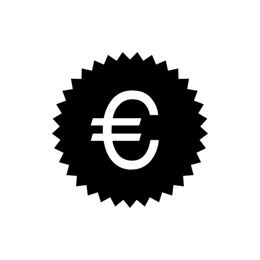 Euro symbol in a circular shape