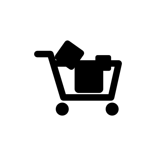 Shopping cart with objects inside