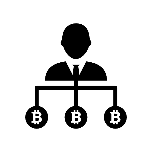 Bitcoin user down line symbol