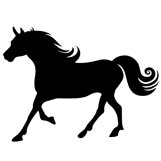 Horse with curly mane silhouette