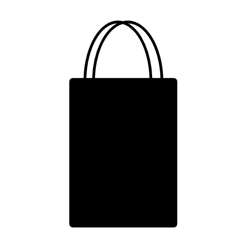 Shopping bag rectangular tall black silhouette with two thin handles